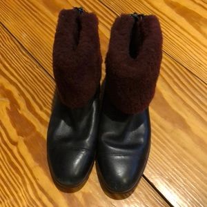 UGG leather booties with Shearling trim. Size 8.5